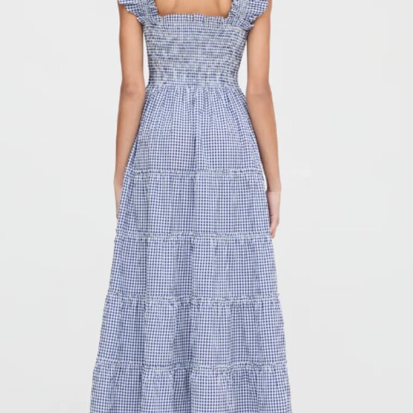 The Ellie Maxi Nap Dress Navy Gingham - Picture 3 of 5